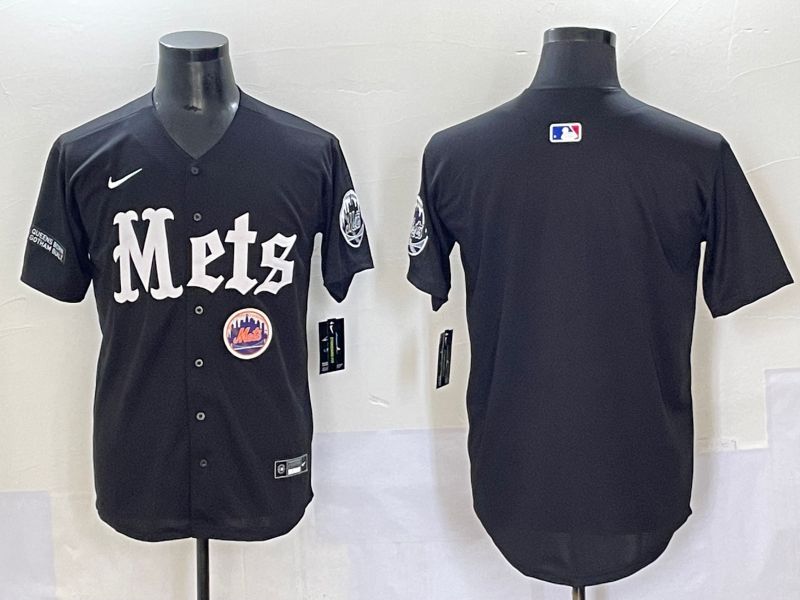 Men 2025 New York Mets Blank Black Five generations Joint Name Nike MLB Jersey style 6->new york mets->MLB Jersey